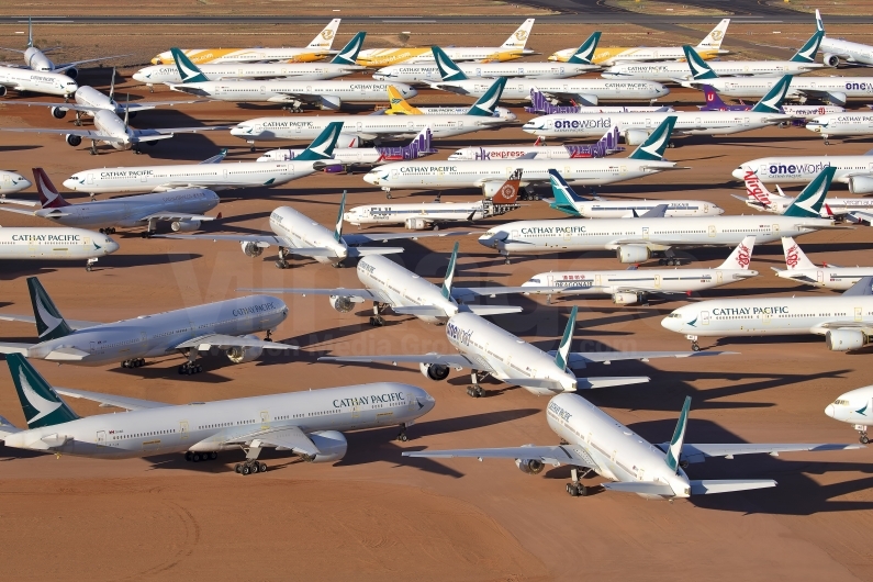 Cathay Pacific Aircraft Storage - Alice Springs Airport - YBAS